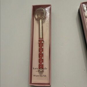 Kate Spade Red and Gold Heart Ink Pen Key Fob